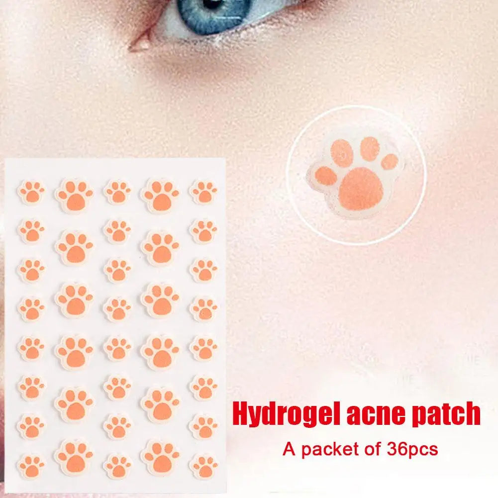 Paw Patch Cat Paw Acne Patches — Hydrocolloid Pimple Covers (36 Pcs)