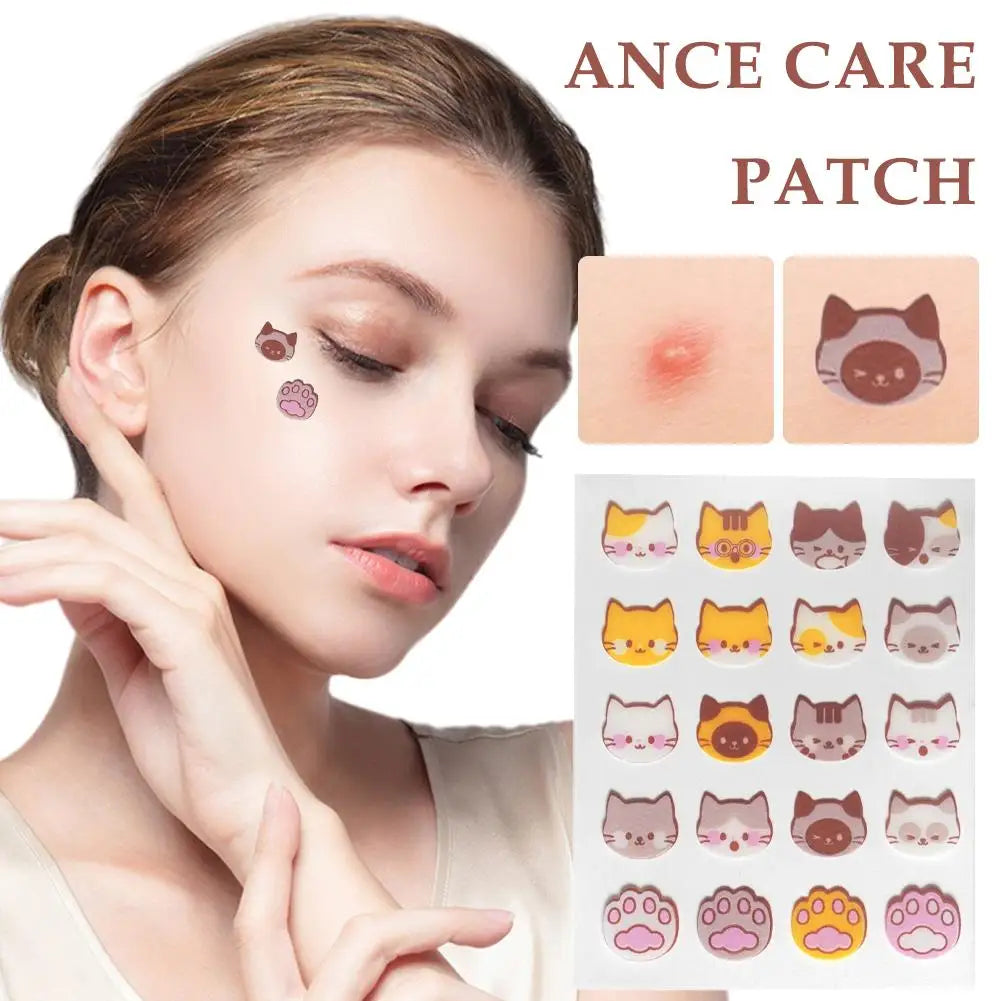Paw Patch Cat Acne Patches — Invisible Hydrocolloid Pimple Stickers (20 Pcs)